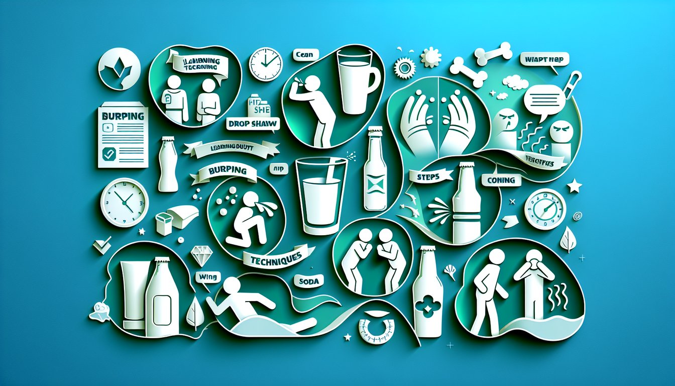 Paper art mouth with rising bubbles and quiz badge on teal background