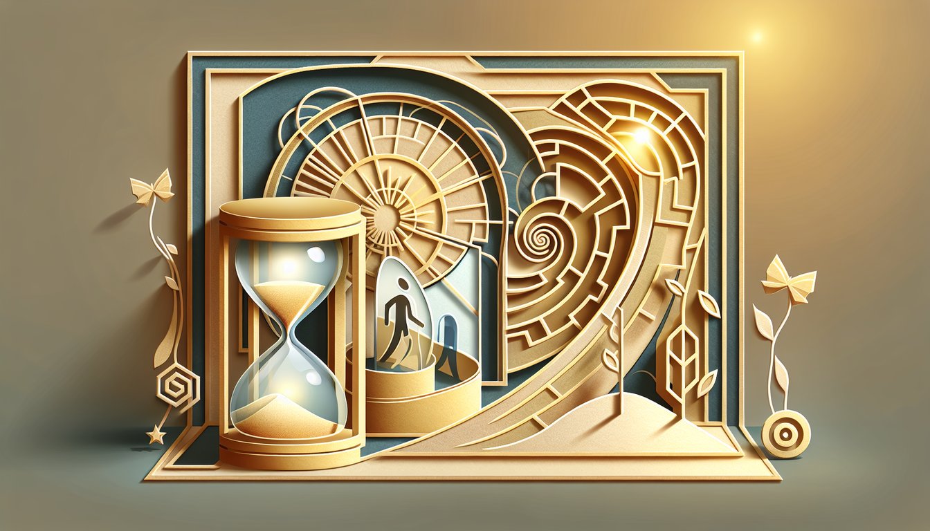 Paper art illustration for soul memory quiz on a golden yellow background