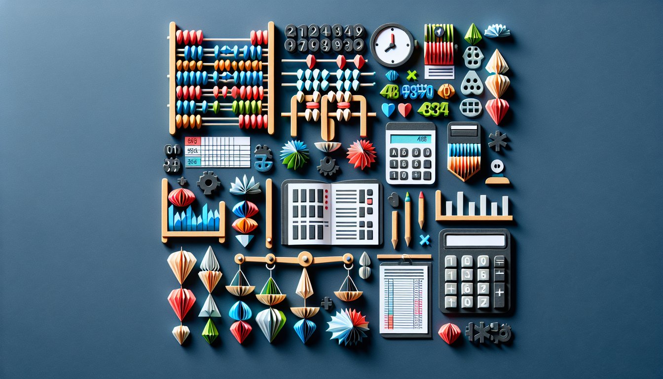 Colorful paper art depicting a quiz on Double Entry Bookkeeping Knowledge Test