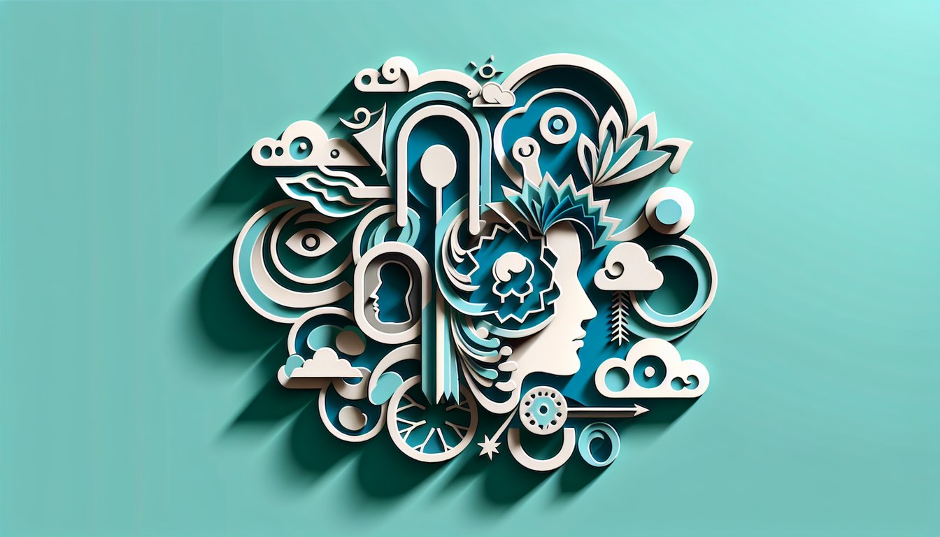 Paper cut illustration of animated characters and quiz text about meeting your Pahkitew Island alter ego on teal background.