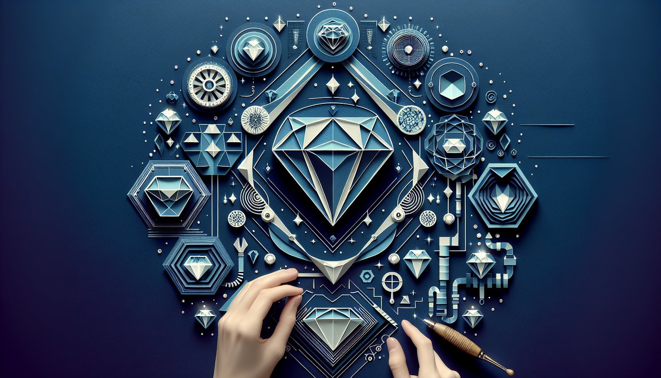 Colorful paper art depicting a diamond for a Diamond Industry Certification Quiz
