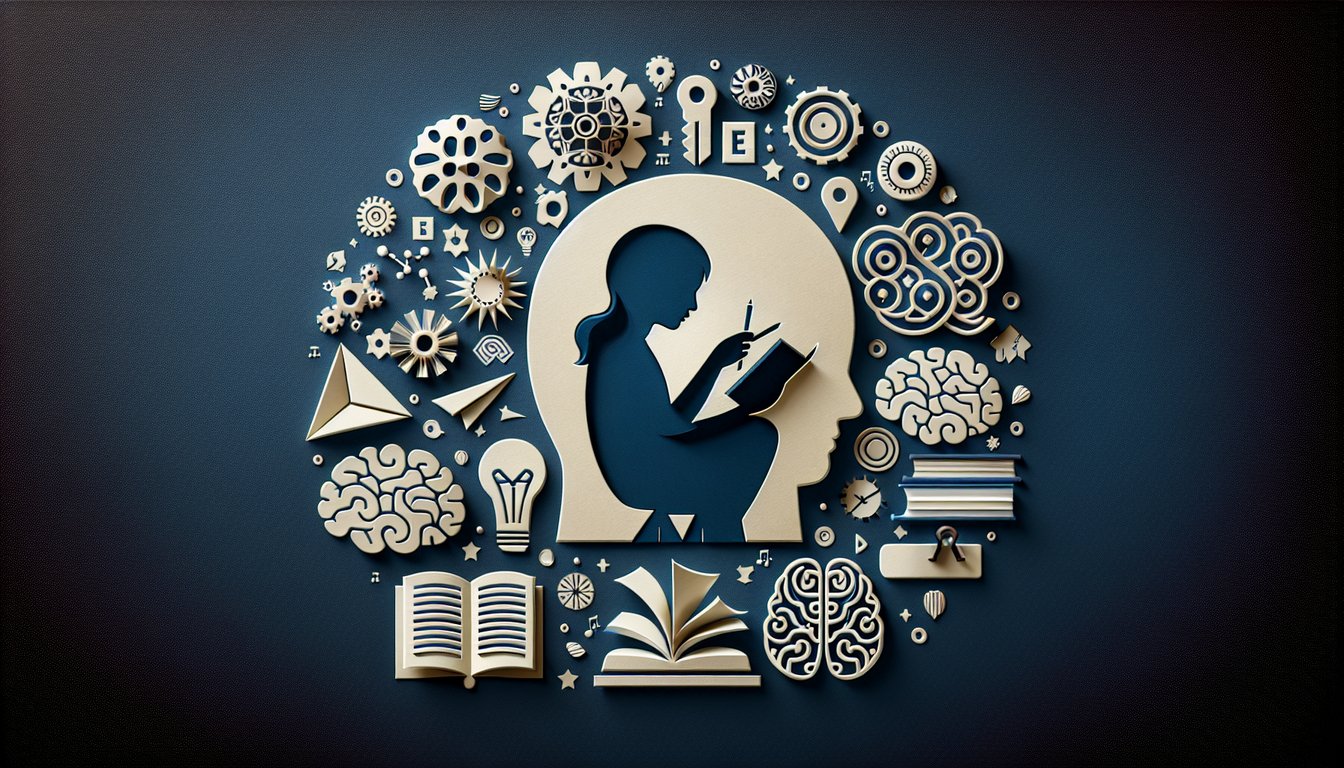 Colorful paper art depicting a quiz on Educational Psychology Knowledge Test