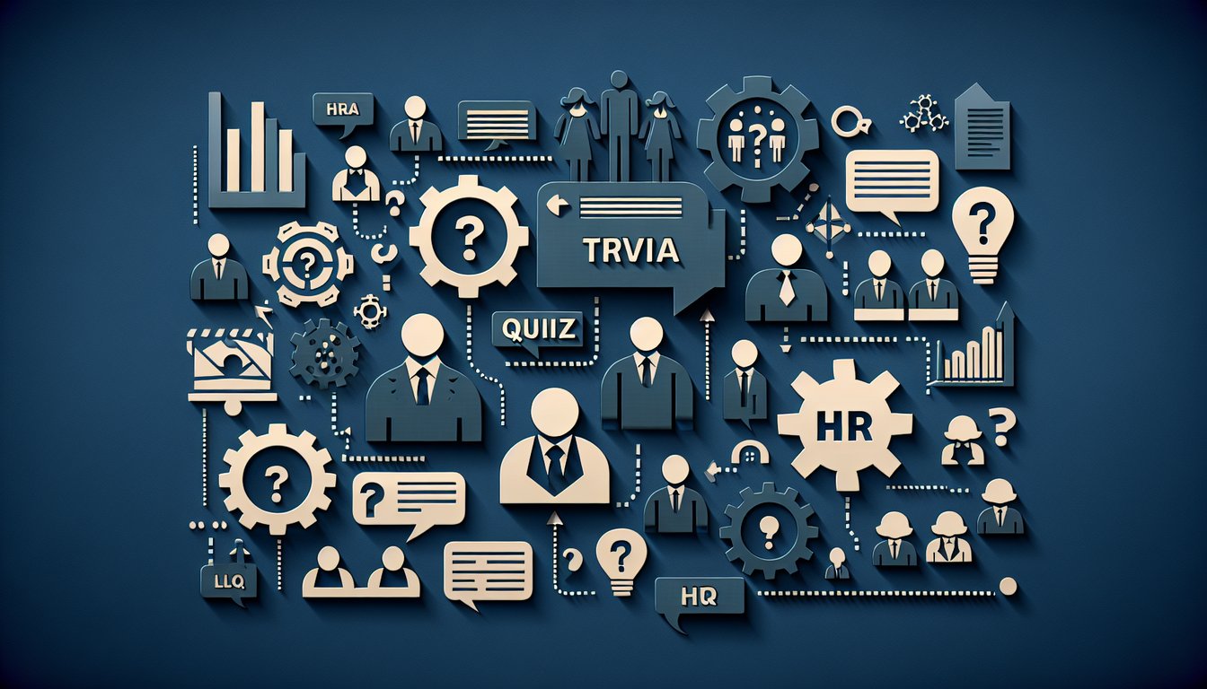 Colorful paper art illustrating a quiz on HR Management Foundations