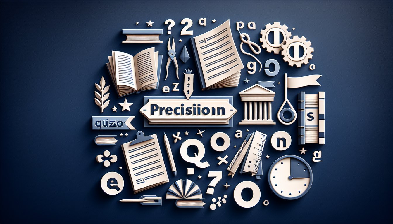Paper art depicting a trivia quiz focused on pronoun precision for high school students.