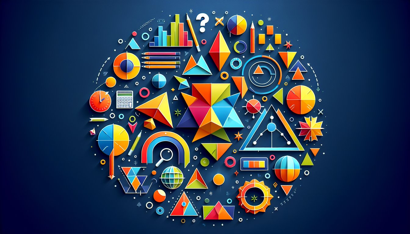 Paper art representing a geometry quiz game for high school students to test angle measurement skills.