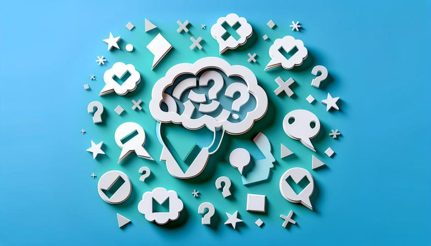 Paper art quiz illustration testing logic with the title Am I Dumb on a teal background