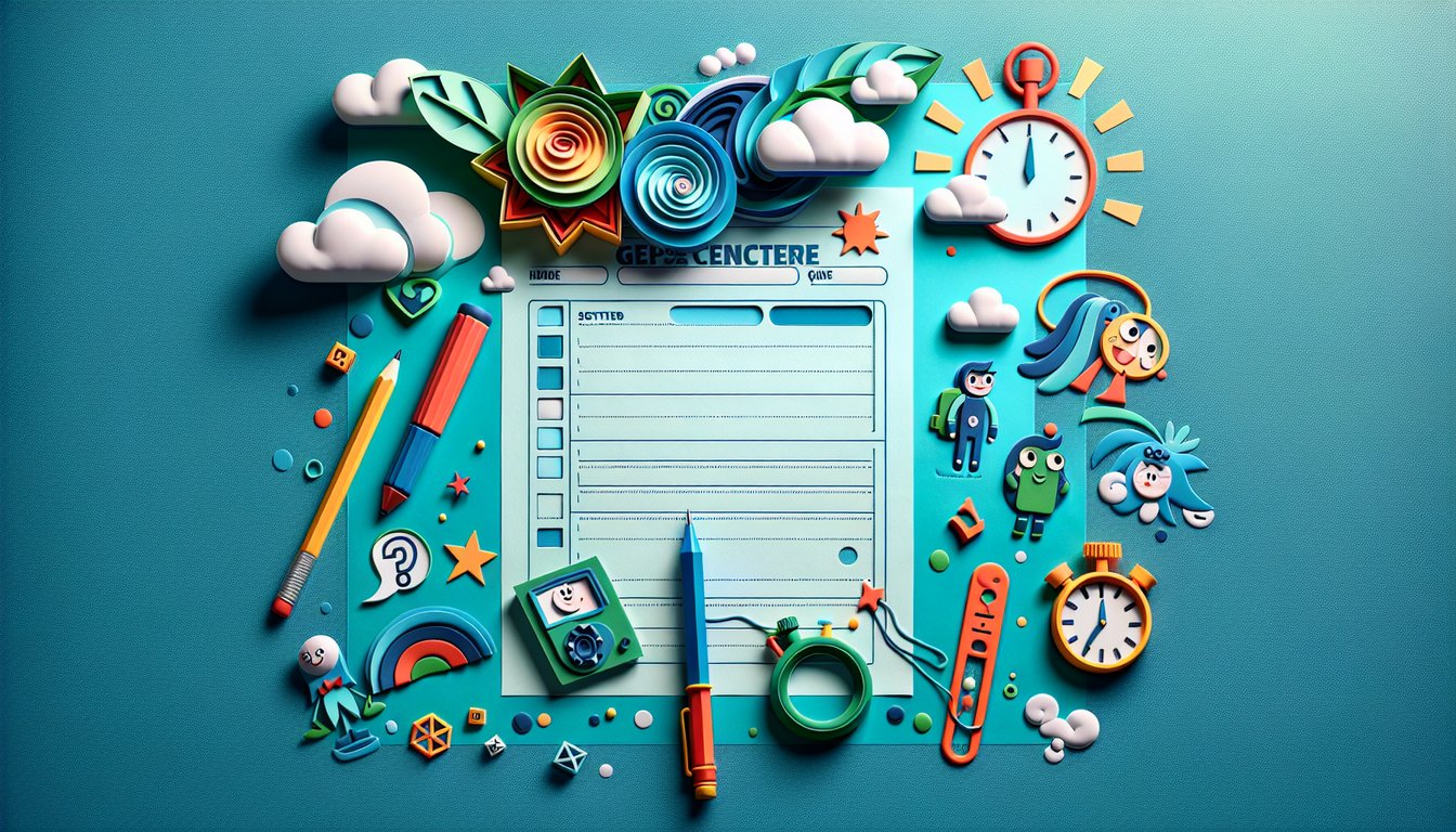Paper art illustration for Nickelodeon personality quiz on a teal background