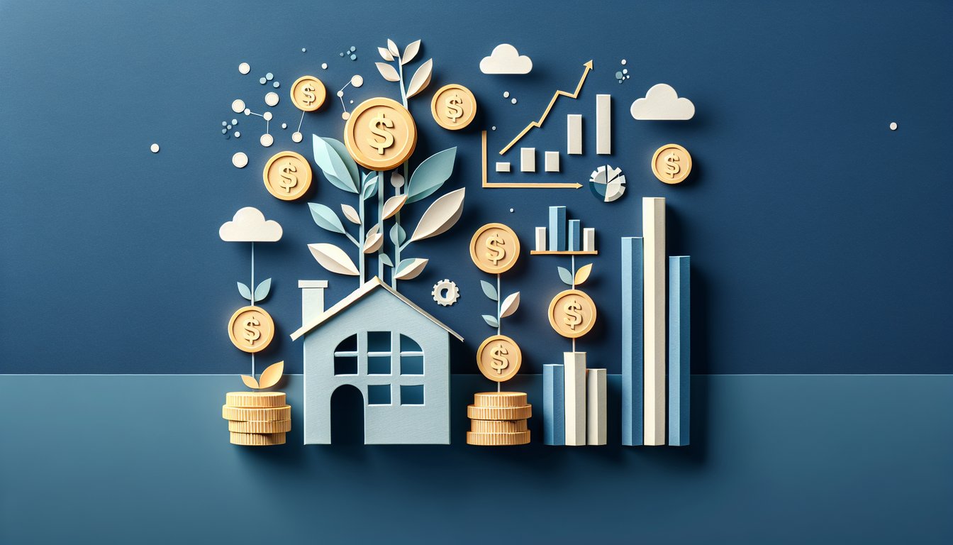 Colorful paper art depicting elements related to Investing Knowledge Assessment Quiz.