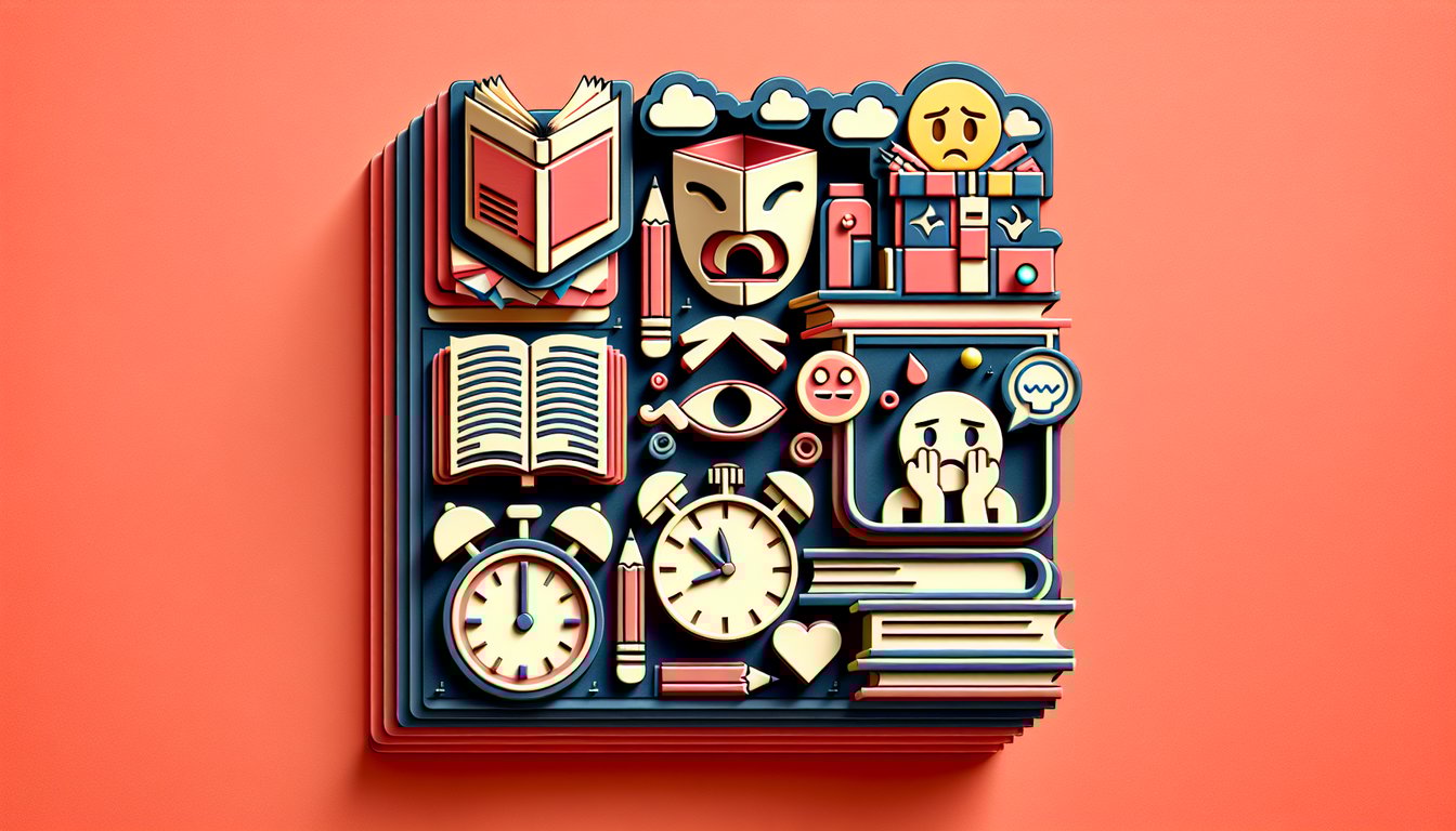 Paper art illustration for quiz about uncovering reasons for hating school on a coral background