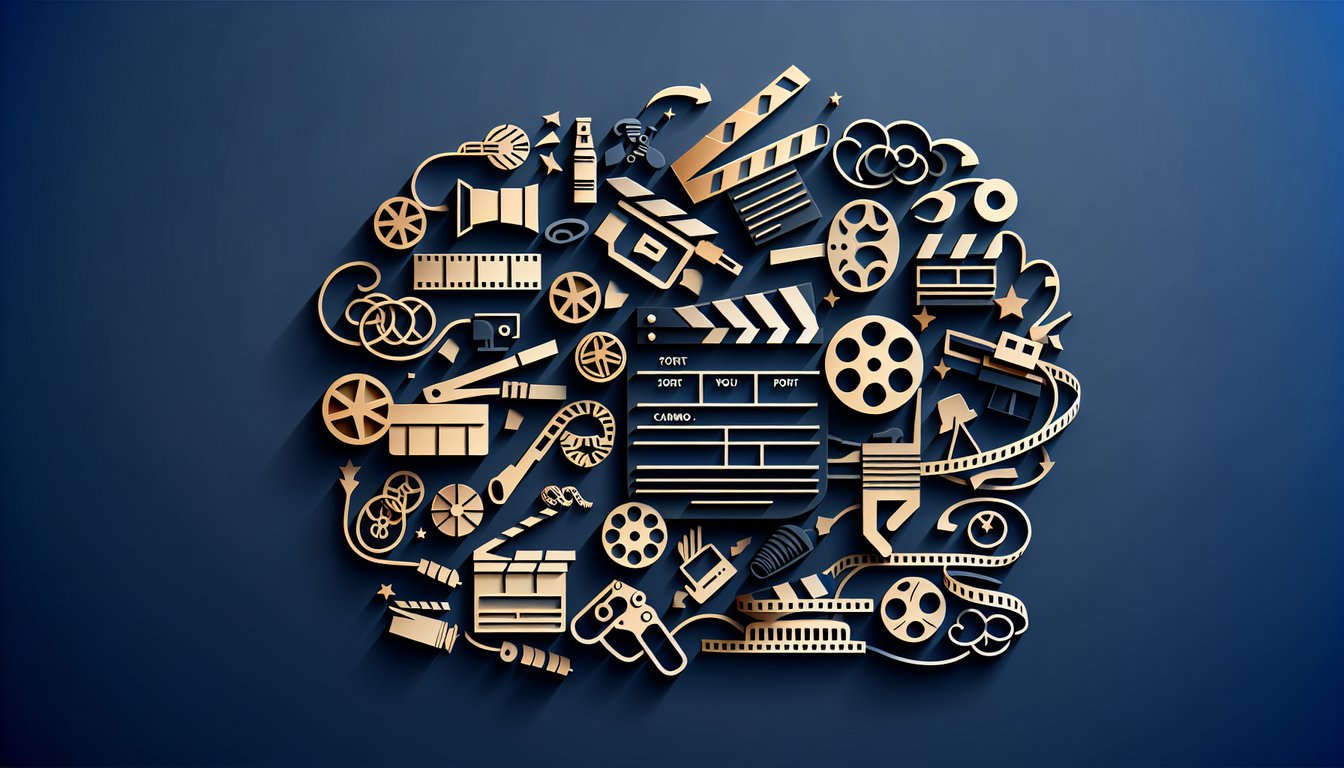 Paper art illustration for Die Hard trivia quiz on dark blue background