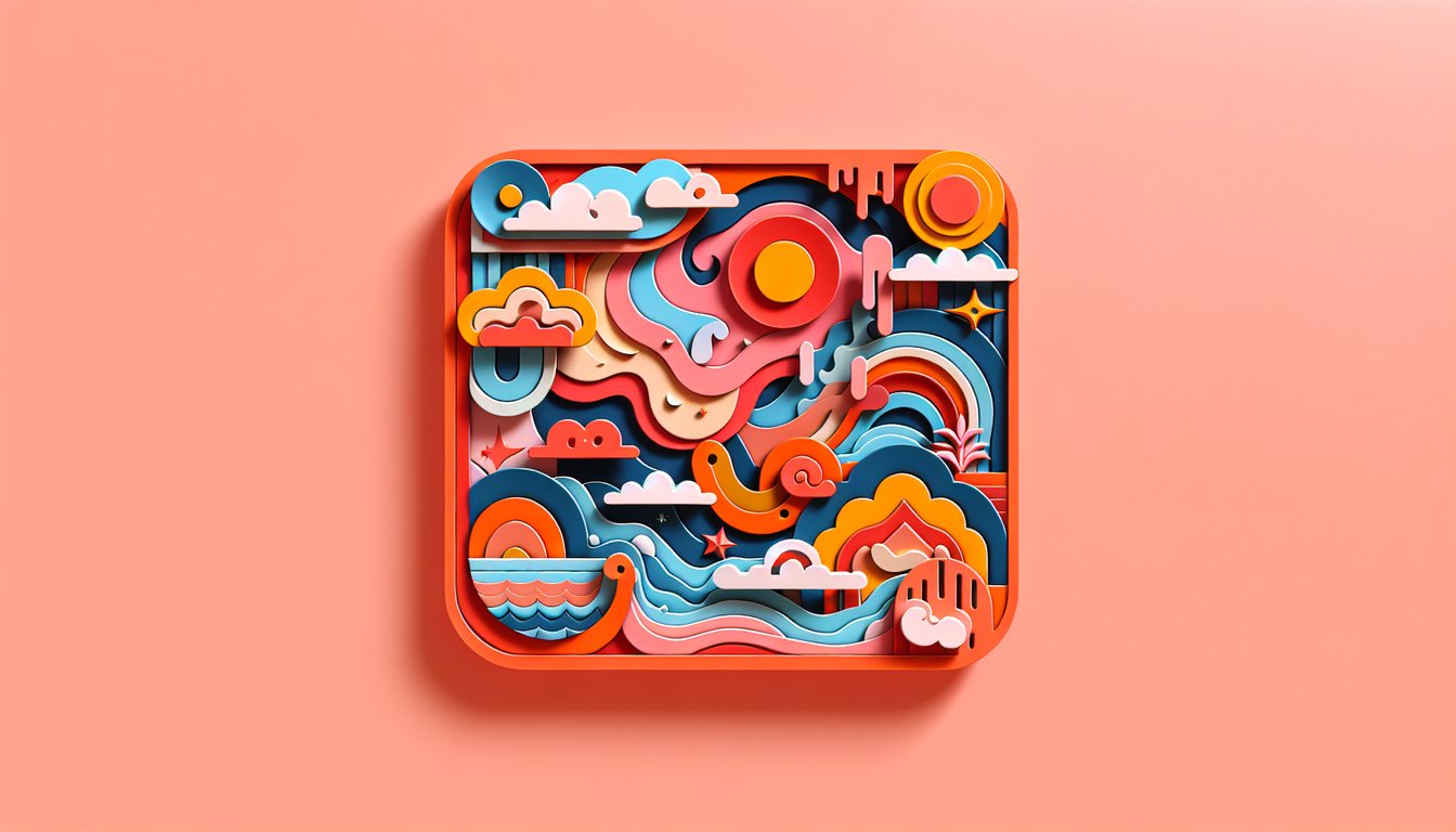 Paper art with colorful hearts and Family Guy silhouettes on a coral background for a playful quiz