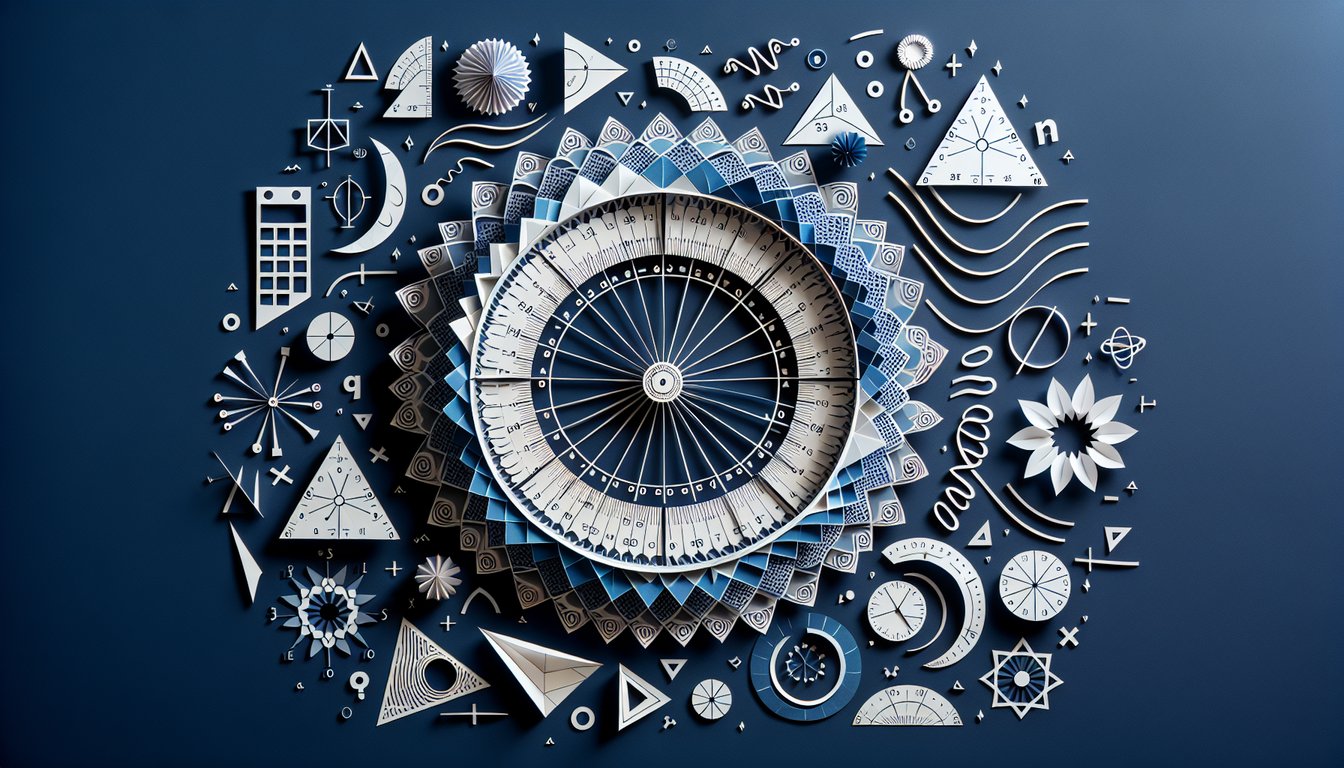 Colorful paper art promoting a Unit Circle Trigonometry Quiz