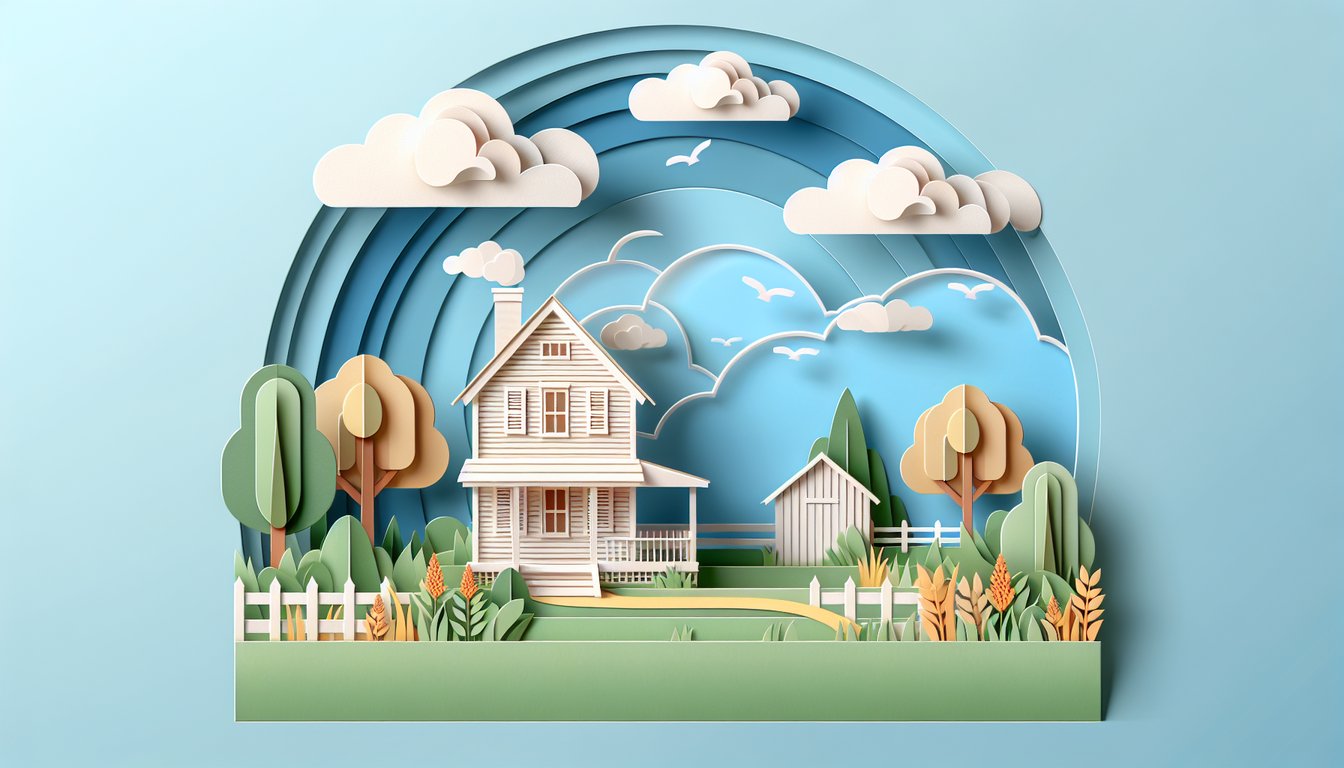 Paper art prairie cabin, open book, wheat sheaves, banner text Laura Ingalls Wilder world trivia quiz on sky blue background