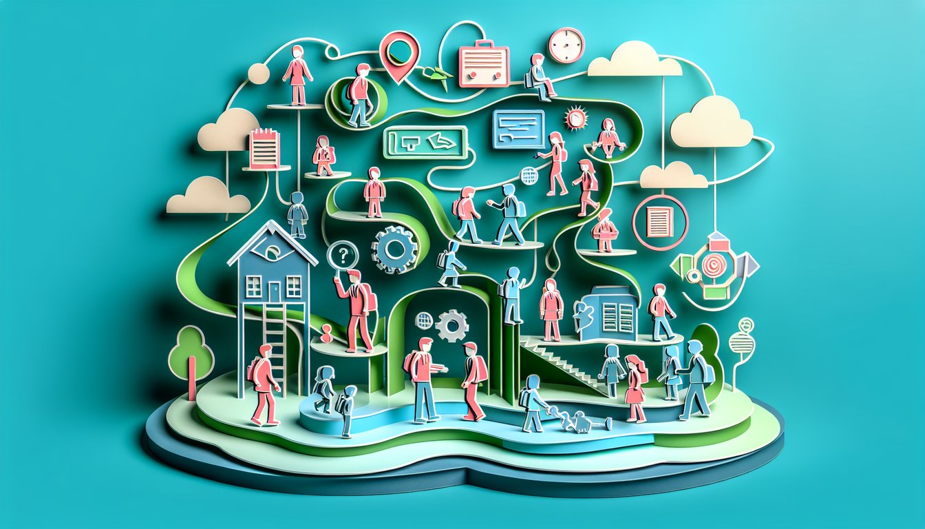 Paper art characters from Picos School on a teal background inviting a free personality quiz to discover your kin