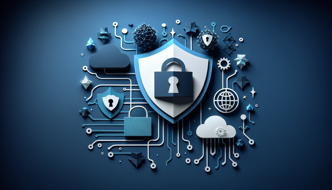 Colorful paper art depicting elements related to Cybersecurity Certification Practice Quiz