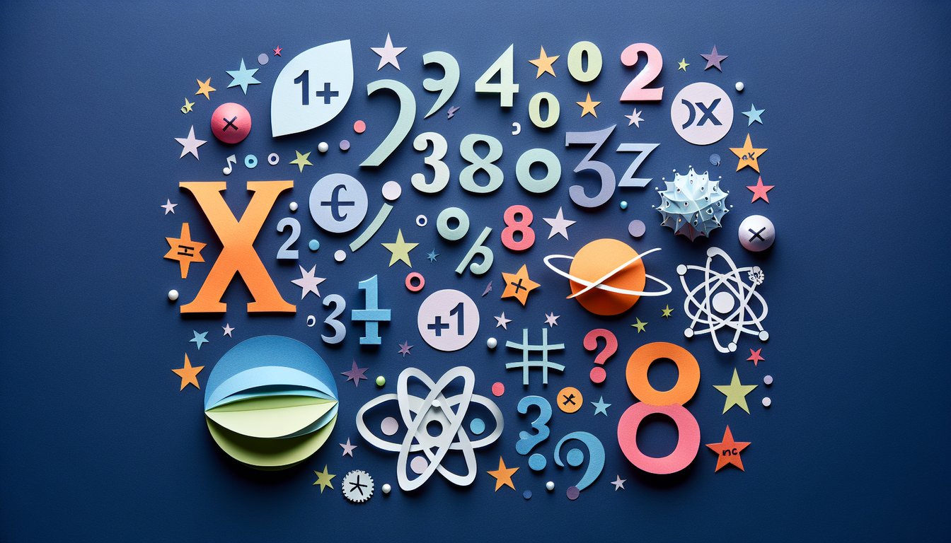 Colorful paper art promoting The Power of Ten Quiz for middle school math students.
