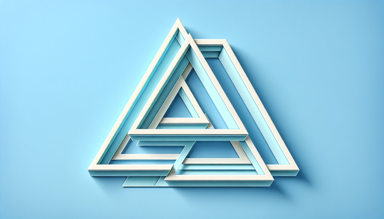 Paper art trapezoid with angle markers on sky blue background for quiz on how many right angles a trapezoid can have