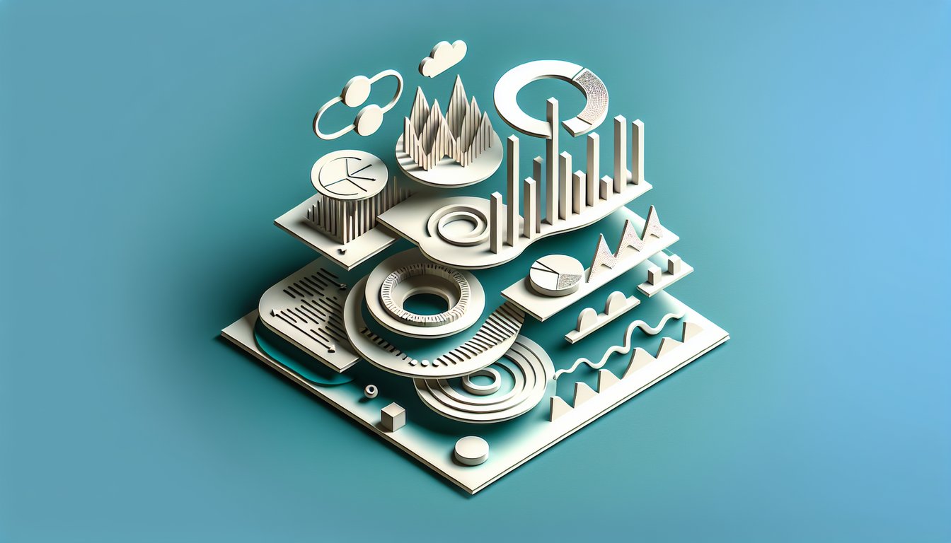 Paper art illustration for quiz on ordinal, nominal, interval, ratio scales knowledge test on teal background