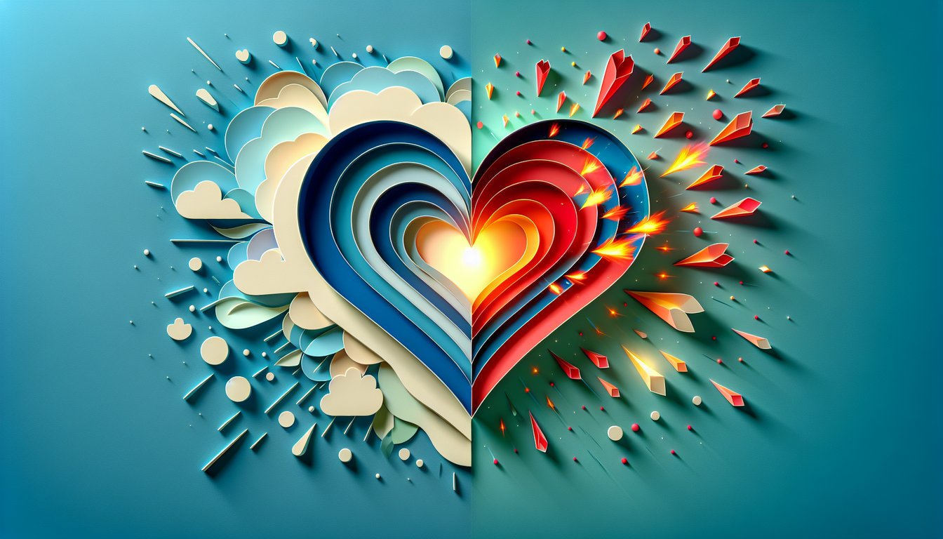 paper art of two paper figures on teal background, with quiz title asking if relationship comfort masks happiness