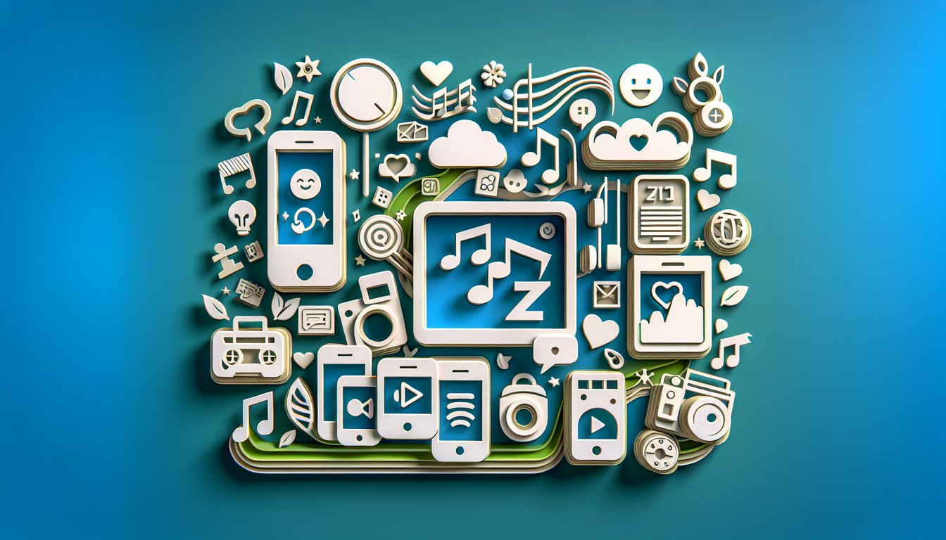 Paper art style Gen Z trivia quiz with playful icons and bold text on teal background