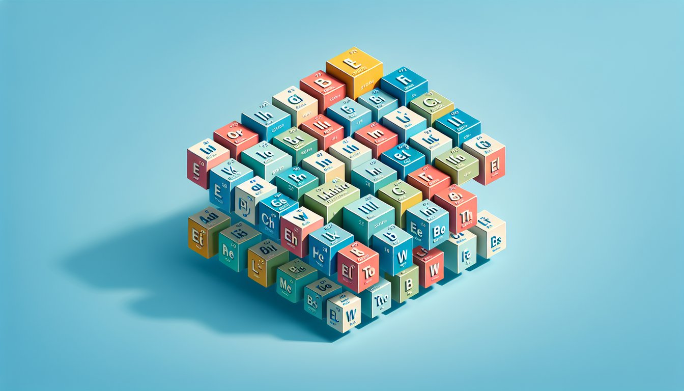 Paper art periodic table with colorful element group labels on sky blue background promoting families quiz