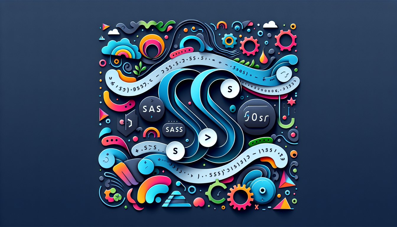Colorful paper art promoting Sass and Webpack Knowledge Quiz
