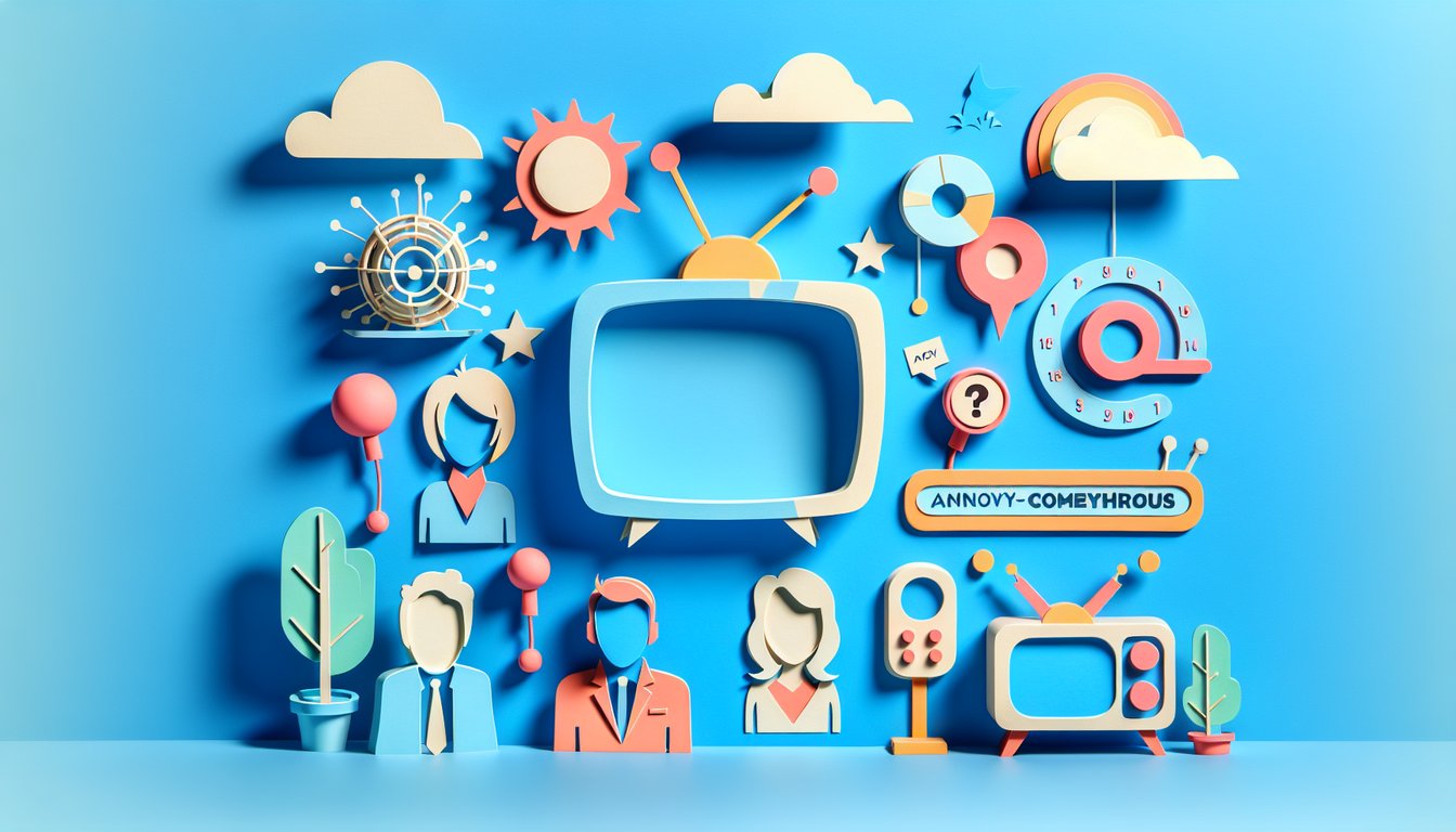 Paper art illustration of colorful cartoon icons and quiz symbols on sky blue backdrop for Nickelodeon alter-ego quiz