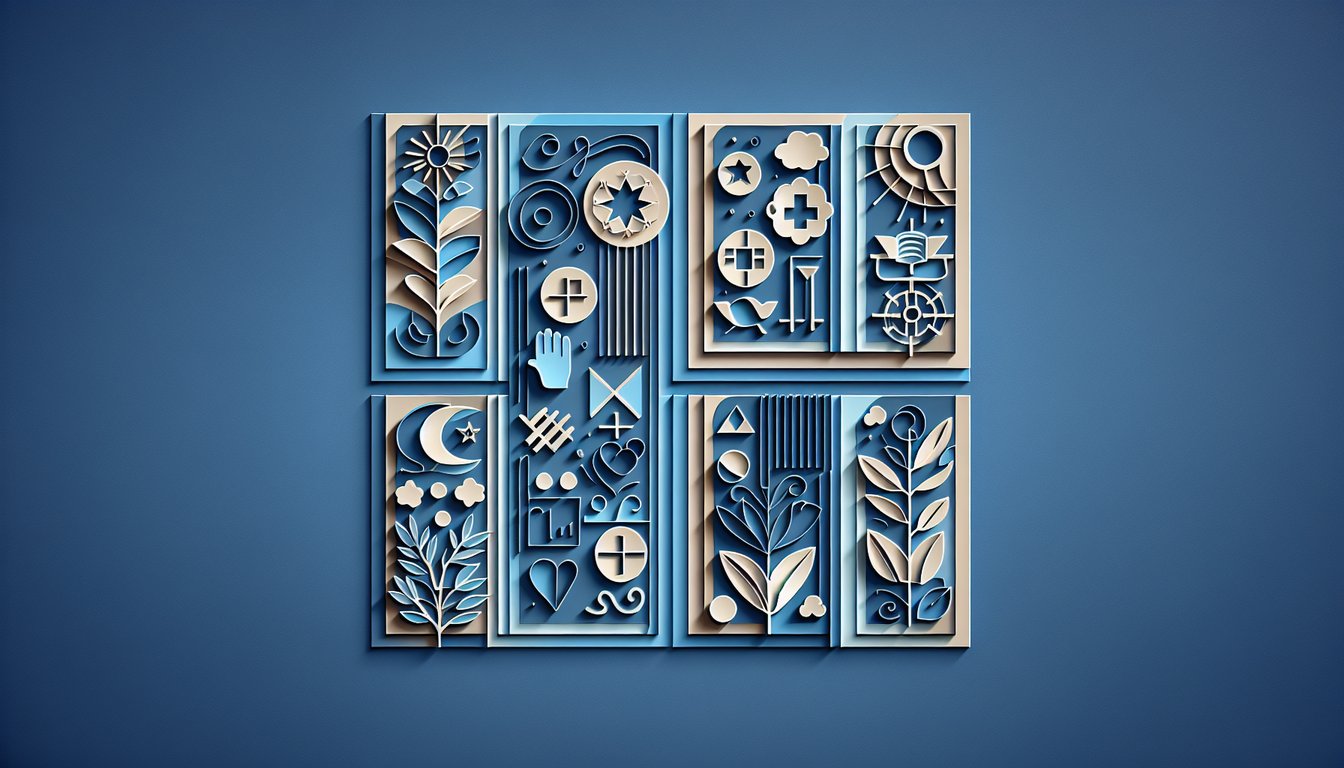 Paper art illustration stone tablets quiz prompt for free Catechism Ten Commandments challenge on dark blue background