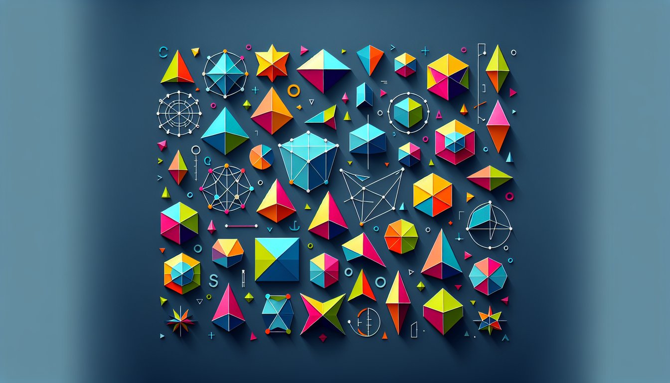 Paper art promoting a trivia quiz on polygon similarity for high school geometry students.