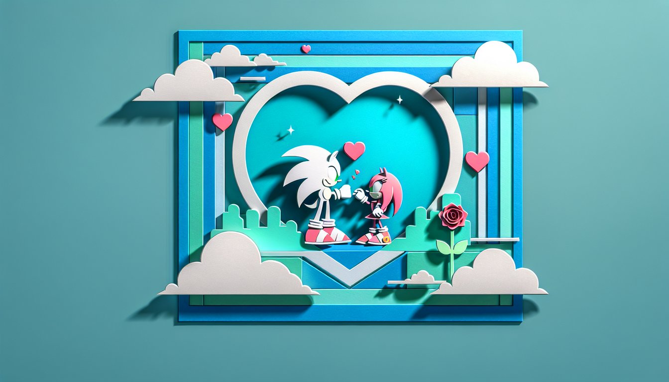 Sonic characters in paper art style for a fun personality quiz on teal background