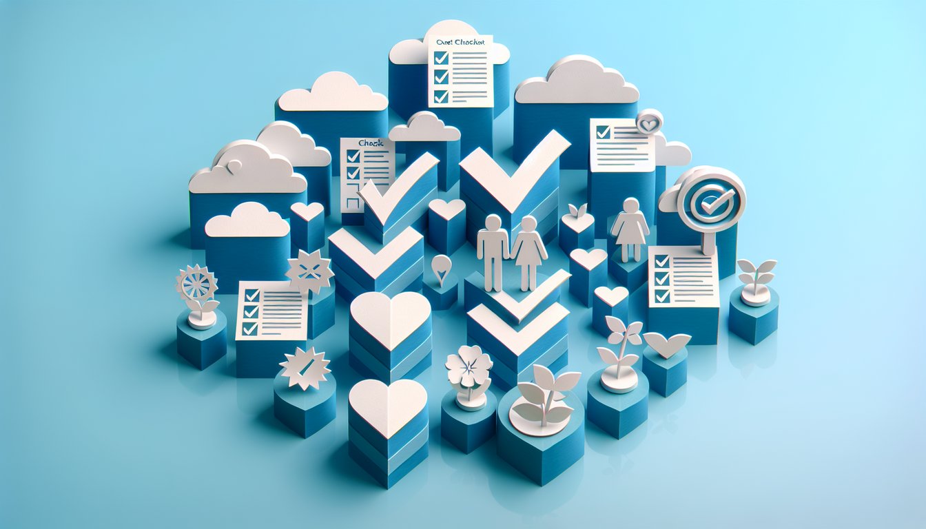 Paper art illustration for a good boyfriend quiz on a sky blue background
