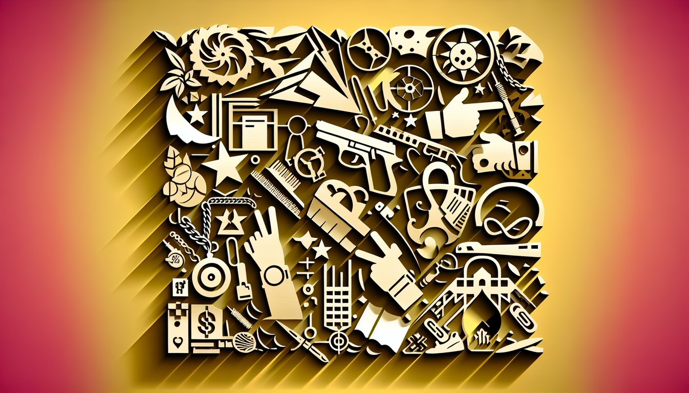 Paper art illustration for hood rat style quiz on a golden yellow background