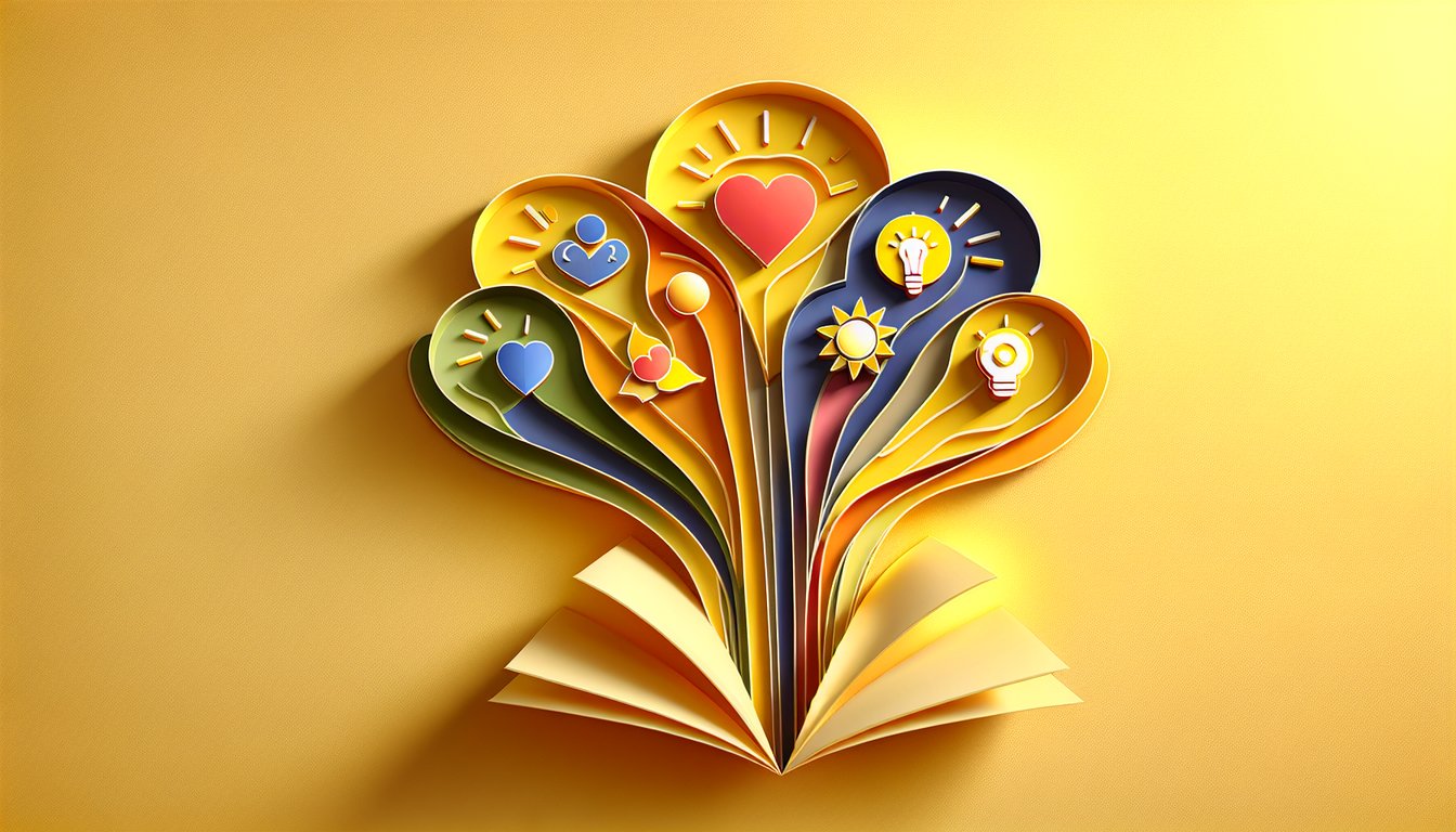 Paper art illustration for a personality quiz to find your nickname on a golden yellow background