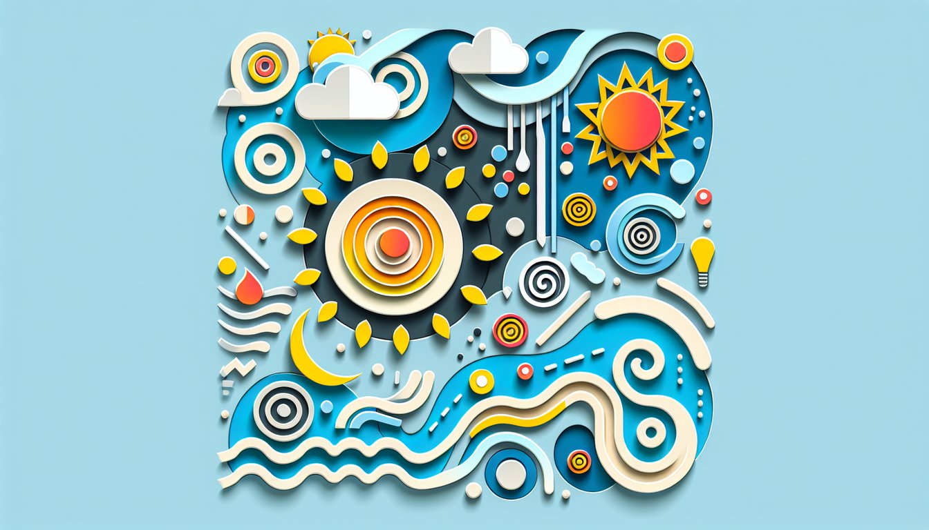 Paper art quiz illustration on hot-crazy scale test on a sky blue background
