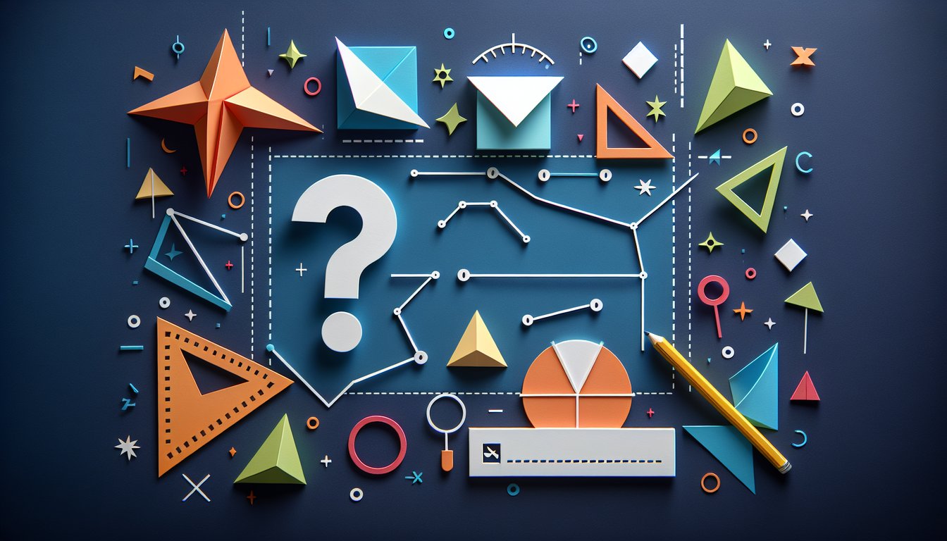 Paper art illustrating a trivia quiz on Points, Lines  Planes Mastery for high school geometry students.
