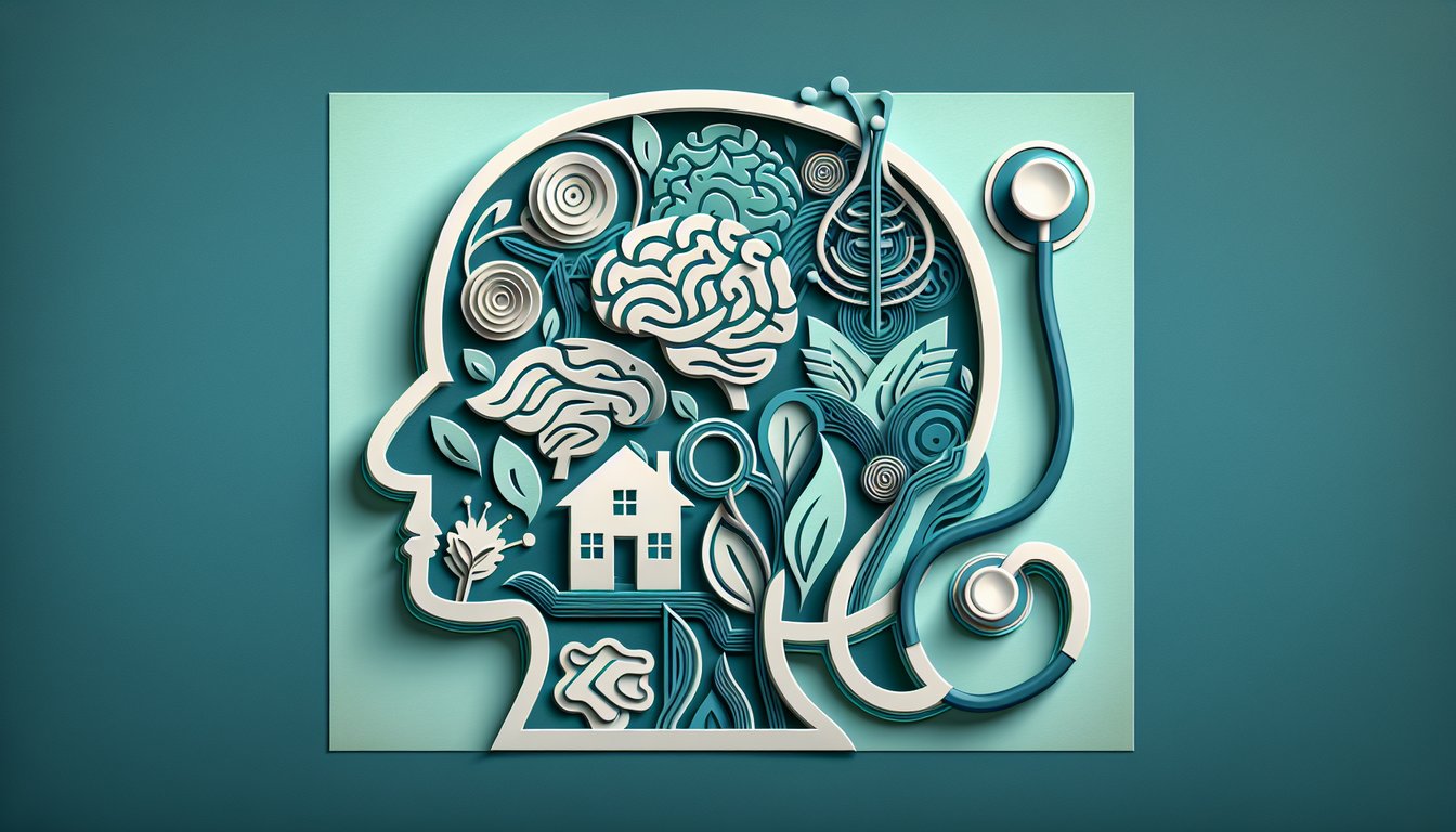 Paper art illustration promoting a free Multiple Sclerosis symptoms quiz on a teal background