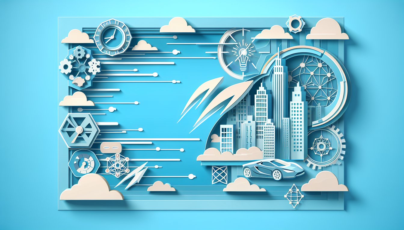 Paper art lightning bolt layered behind running speedster and bold quiz title