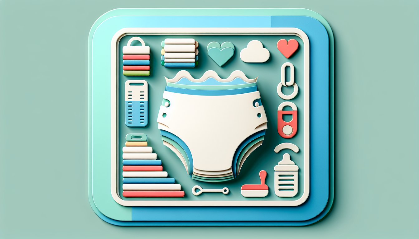Paper art illustration for diaper style quiz with personalized recommendations on teal background