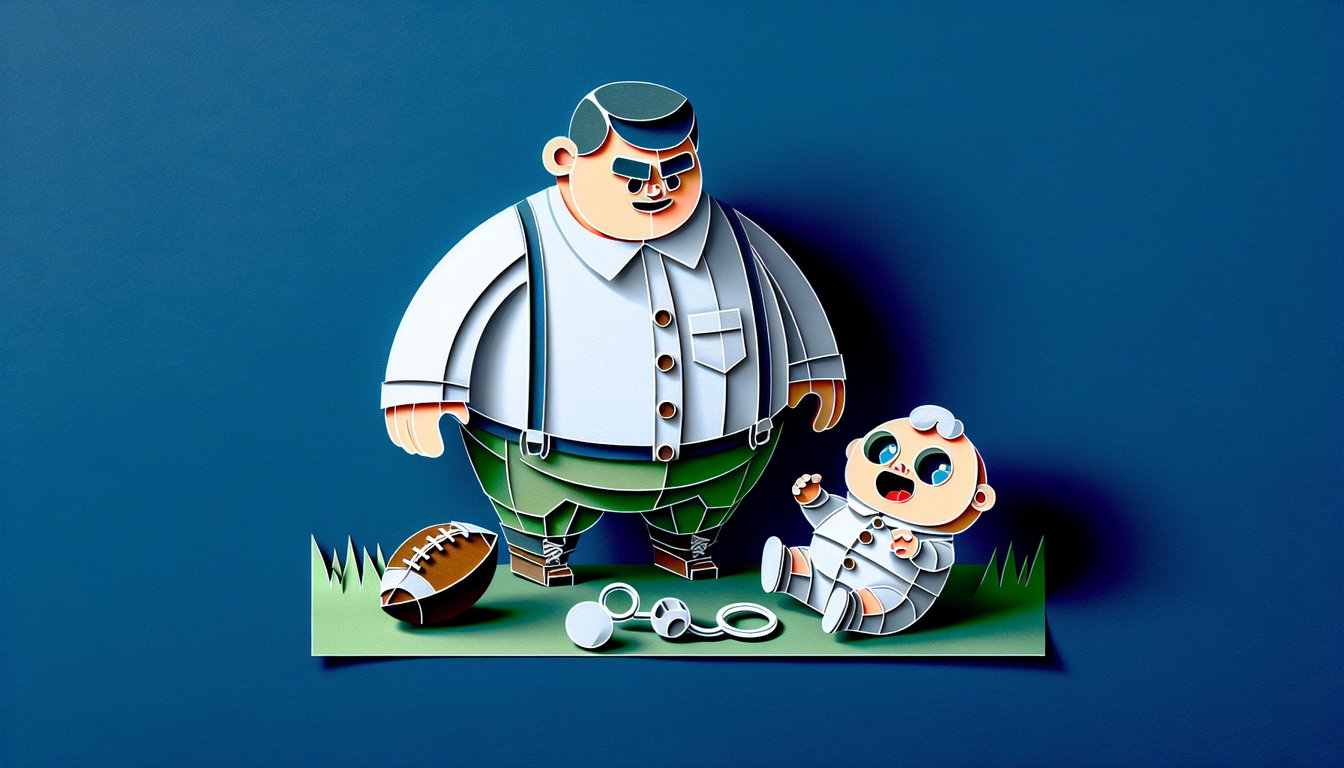 Paper art illustration for Family Guy trivia quiz on dark blue background