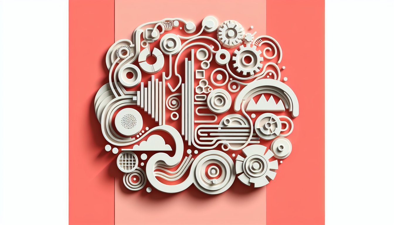 Paper art quiz illustration on coral background featuring qualitative research data collection question mark icons