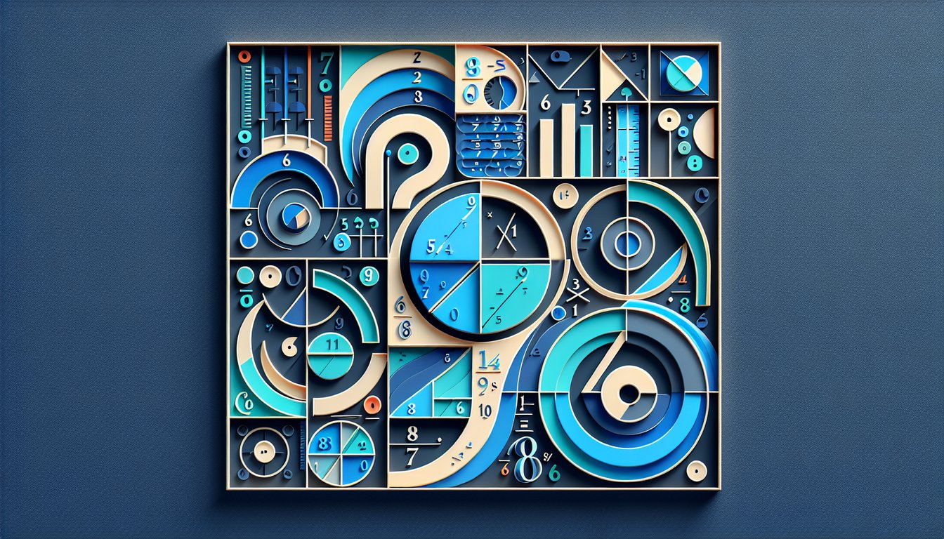 Paper art fraction shapes six over seven and seven over six question marks on dark blue background for rational numbers quiz