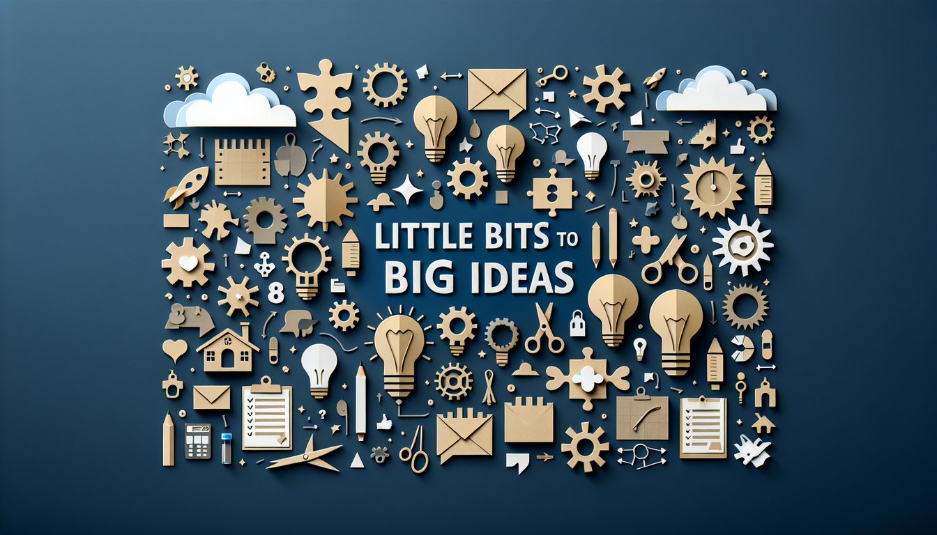 3D voxel art showcasing the Little Bits to Big Ideas course