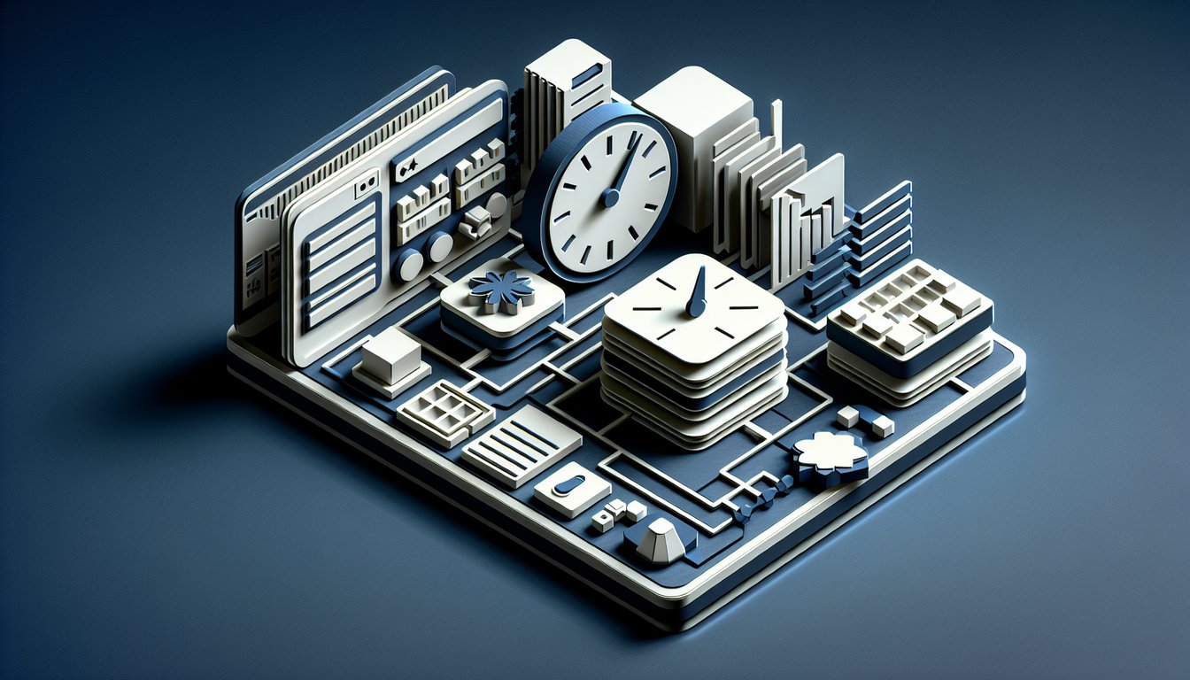 Paper art illustration for quiz on Functions of an Operating System on dark blue background