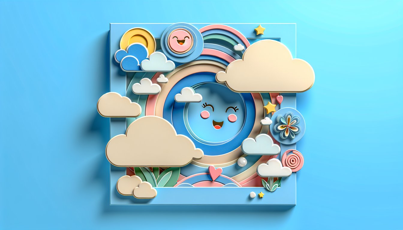 Paper art illustration of stylized Rachel and Joey side by side on sky blue background for personality quiz.
