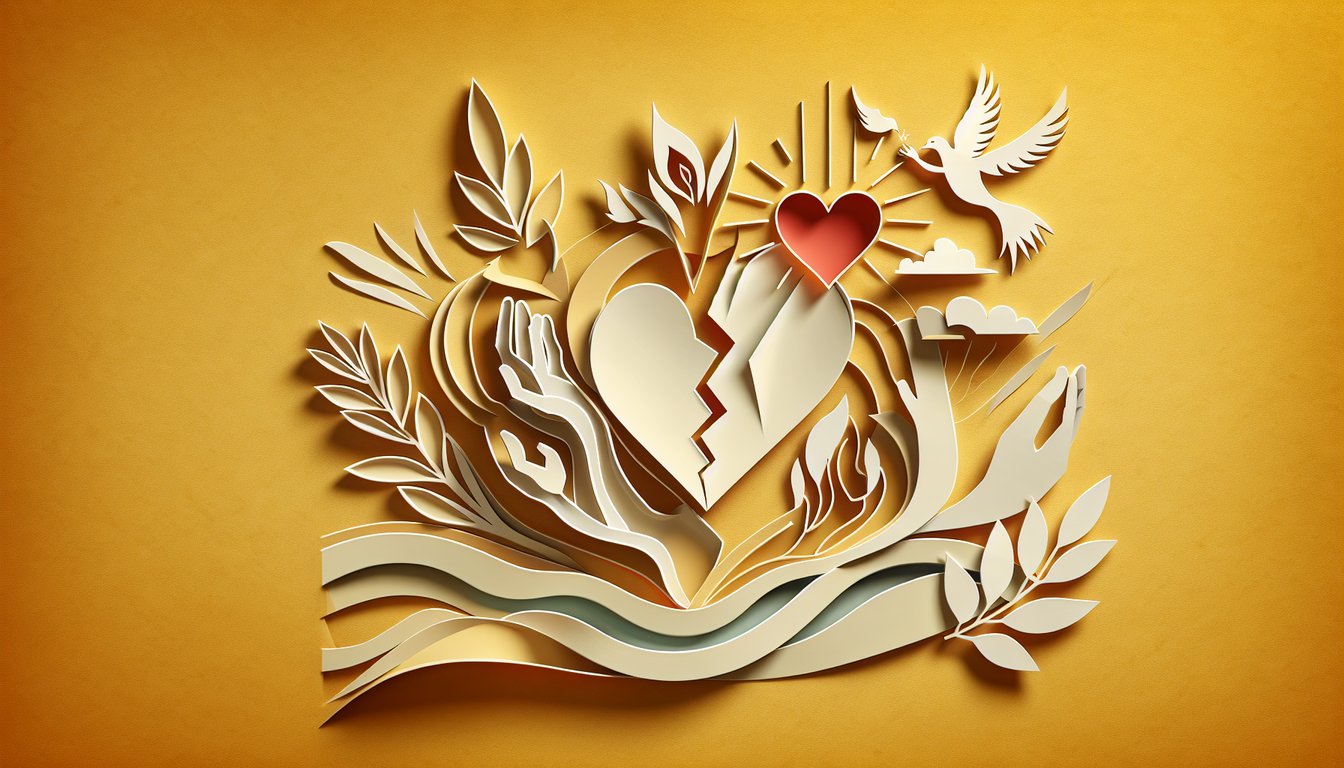 Paper art illustration for Am I Broken Quiz on a golden yellow background