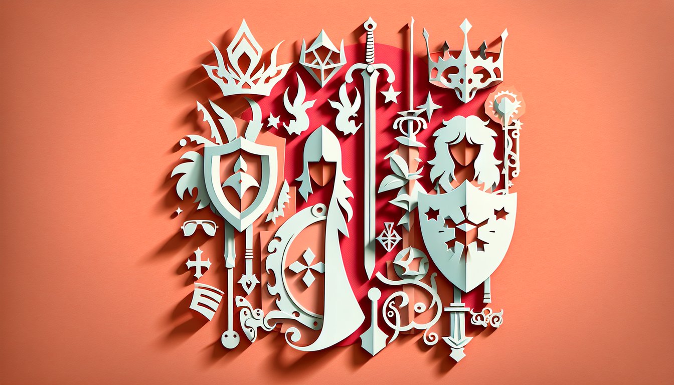 Paper art illustration for Zelda character quiz on a coral background