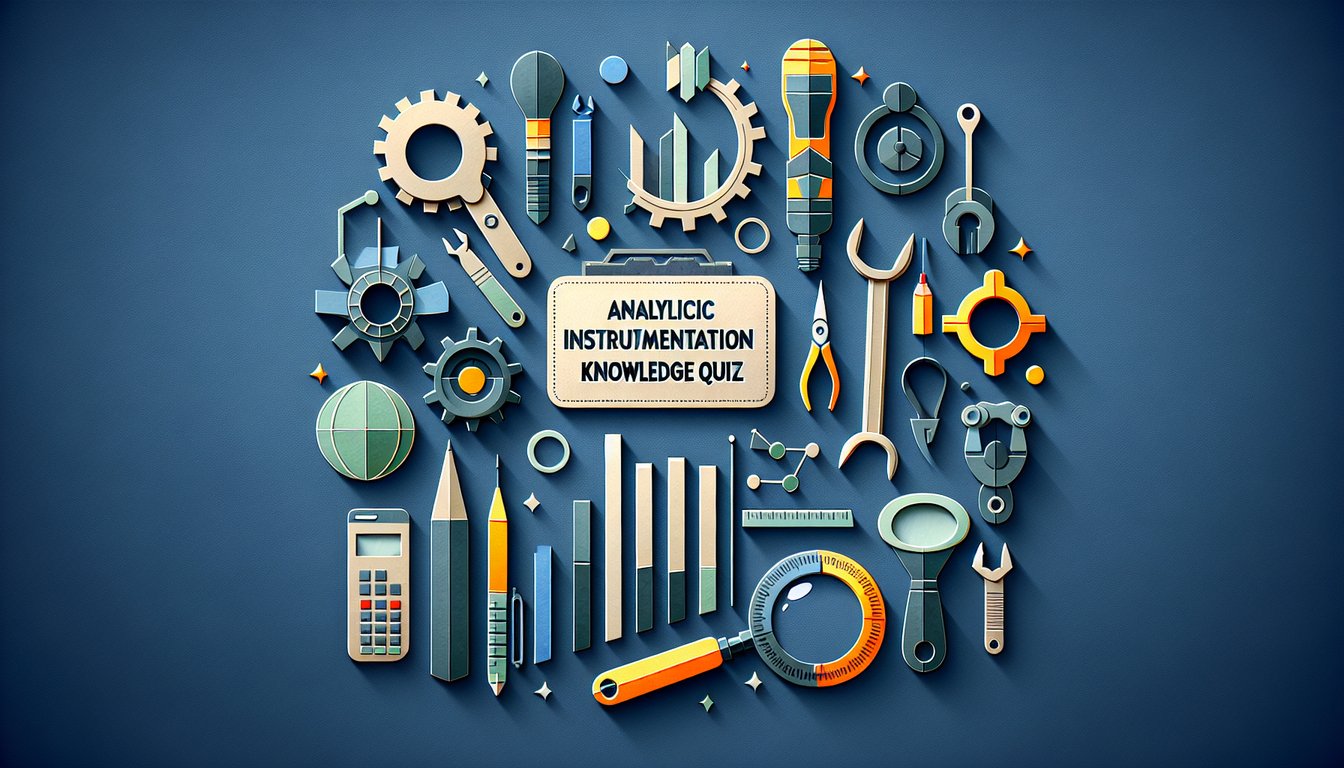 Colorful paper art depicting elements related to Analytical Instrumentation Knowledge Quiz