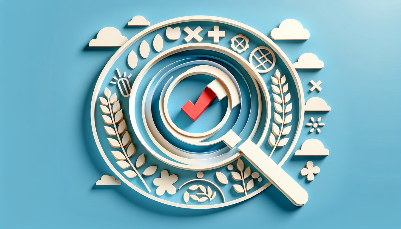 Paper art illustration for gluten intolerance quiz on a sky blue background