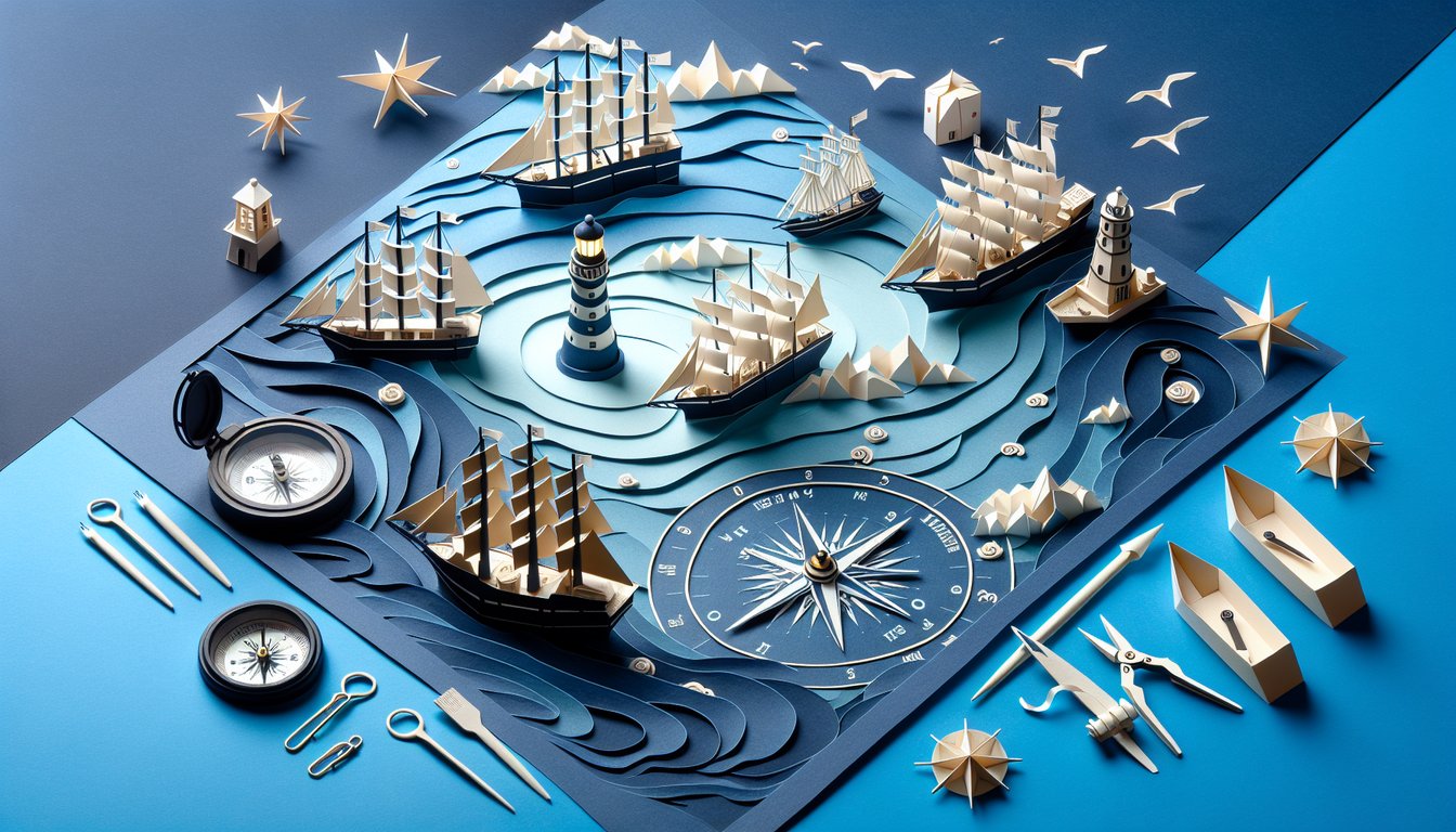3D voxel art representing the Sea Power and Maritime Affairs course