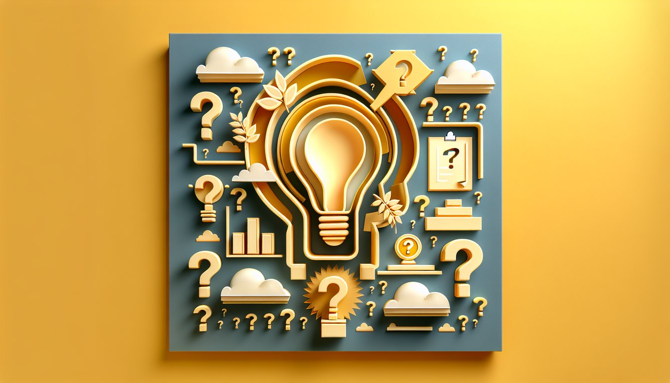 Paper art illustration for Howie Deville quiz on a golden yellow background